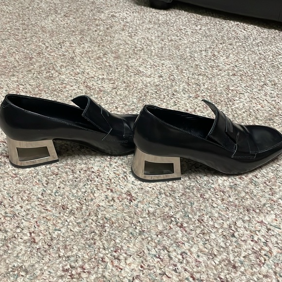 New Vic Matie silver open block heel loafers - Picture 5 of 10